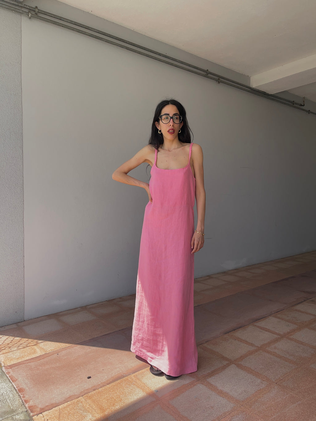 100 linen minimal dress