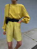 100% silk lime Bermuda