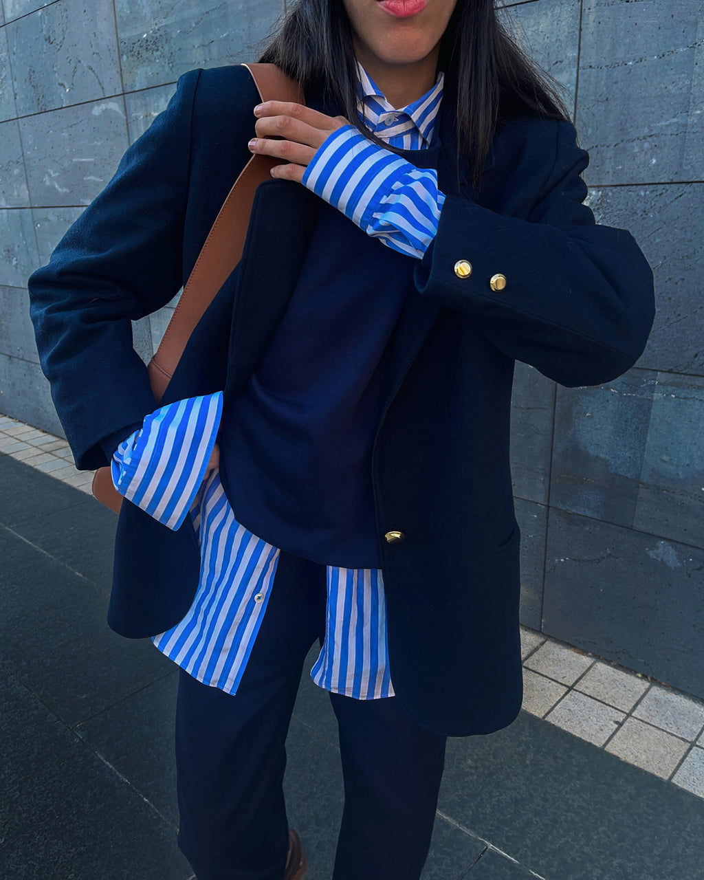 Blue wool blazer