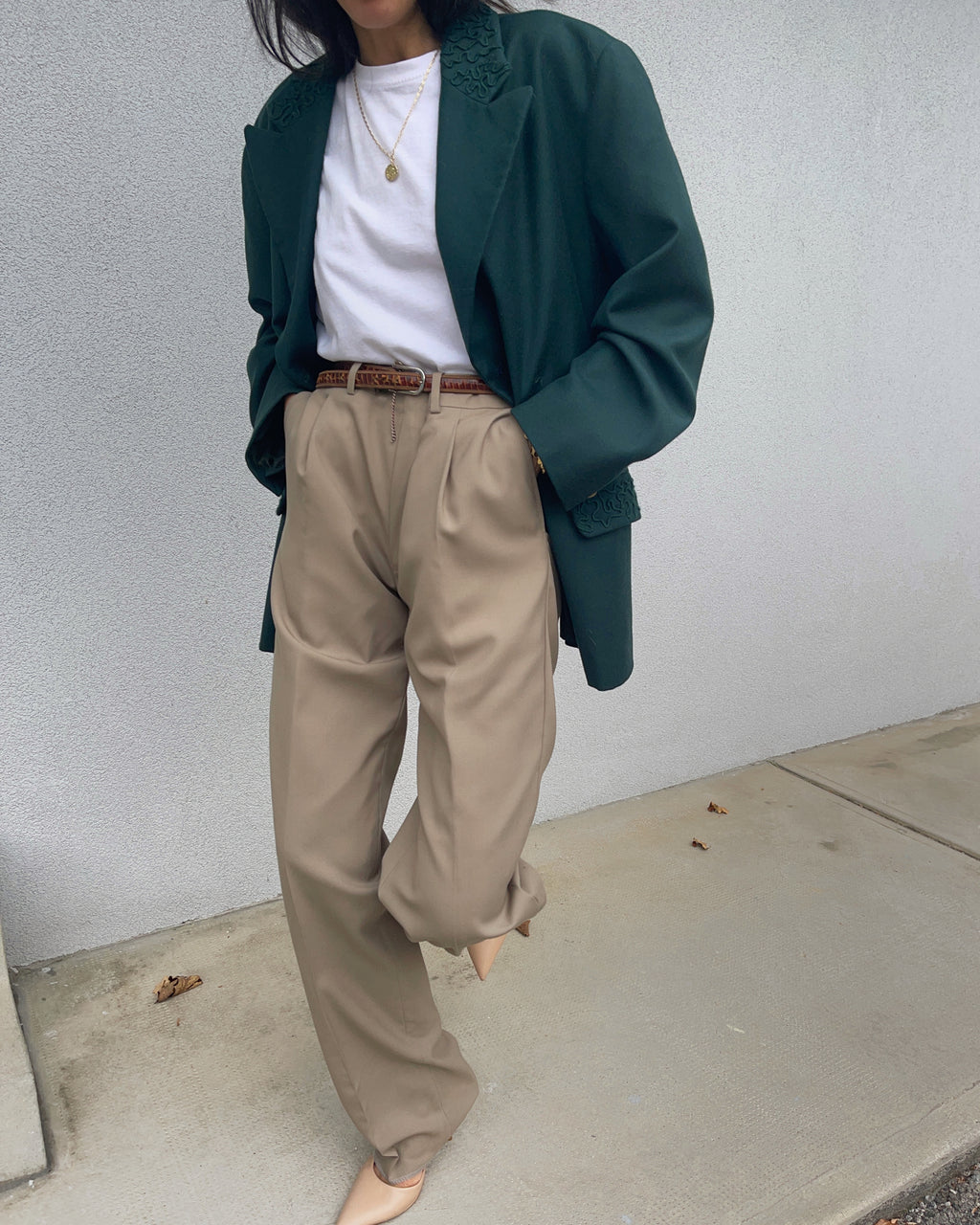 Green wool Balestra blazer