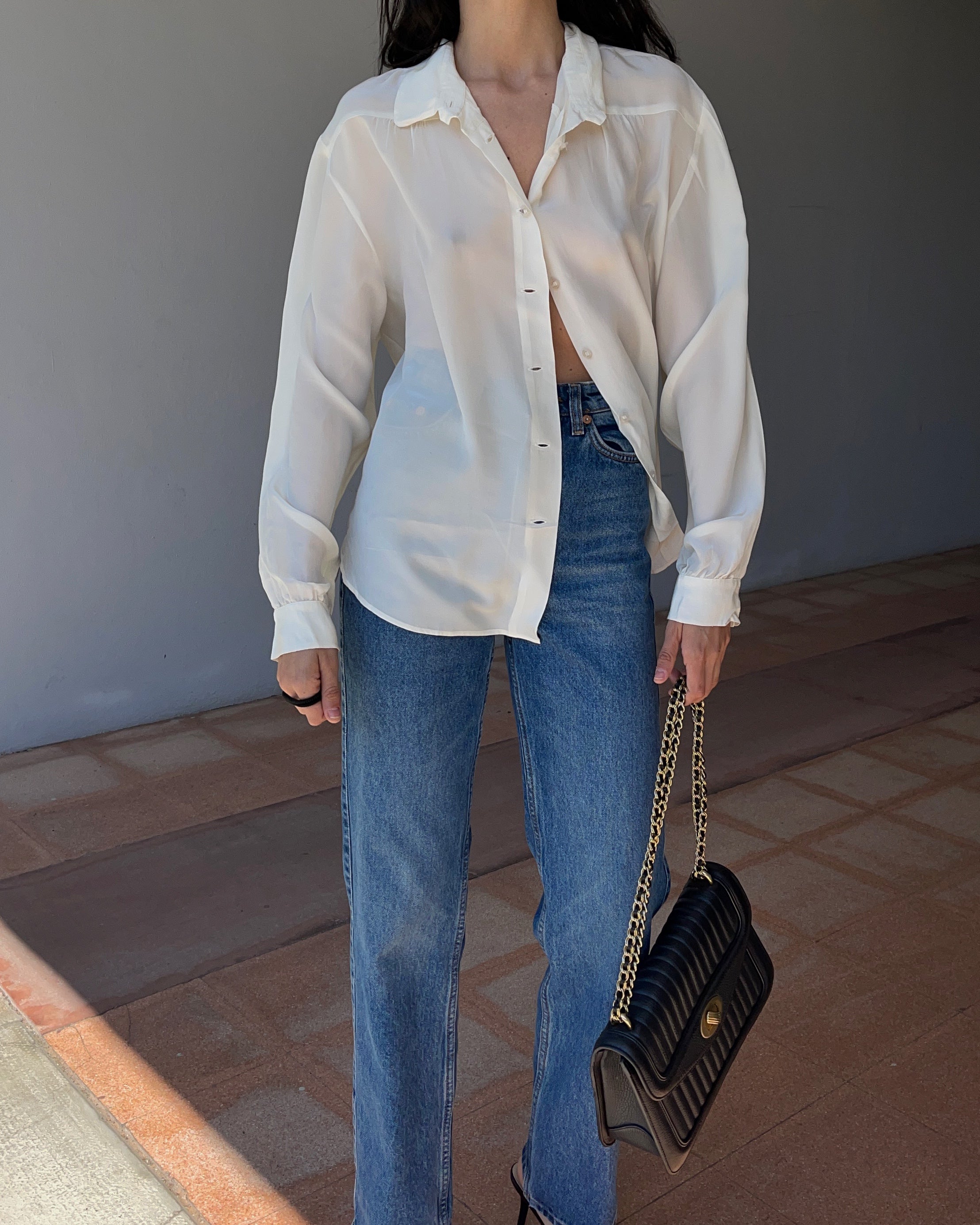 100 silk minimal shirt