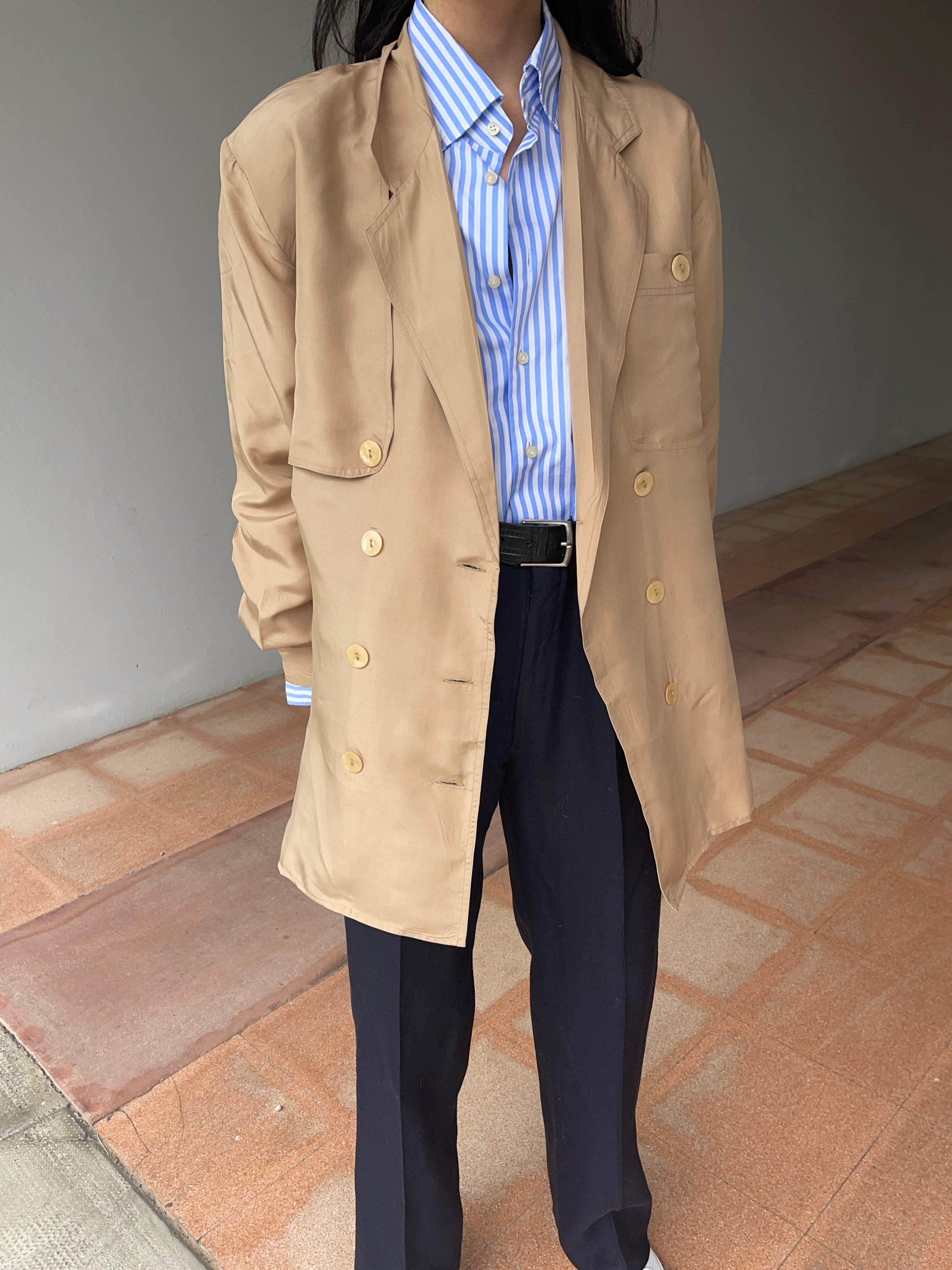 100 silk trench coat