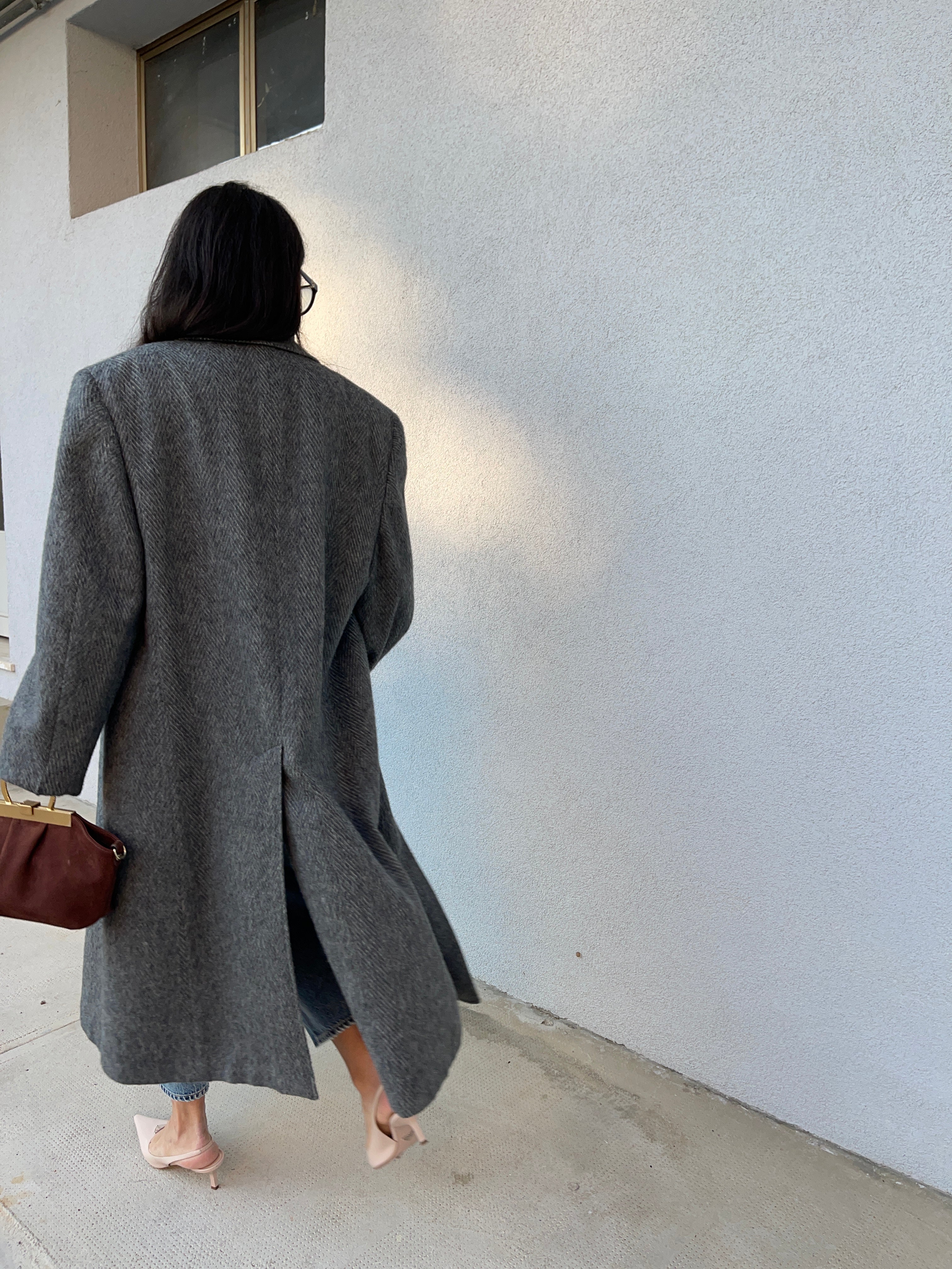 Spigato mohair coat