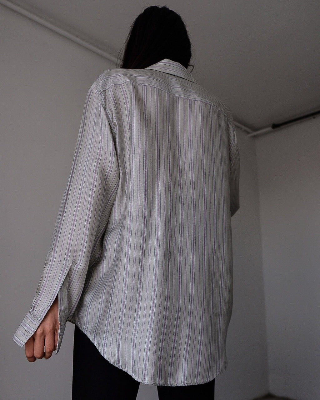 Camicia 100% seta stripes