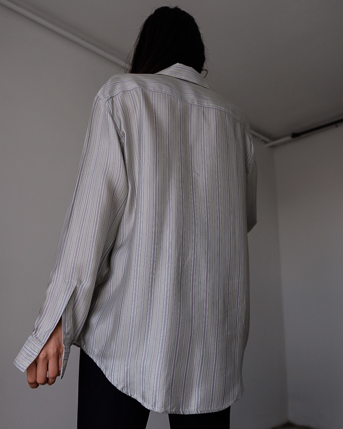 Camicia 100% seta stripes