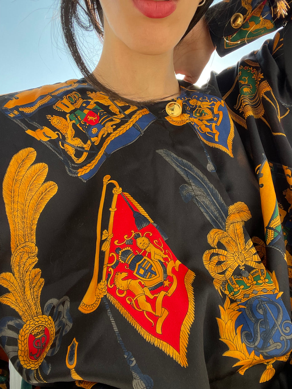 100 silk escada shirt