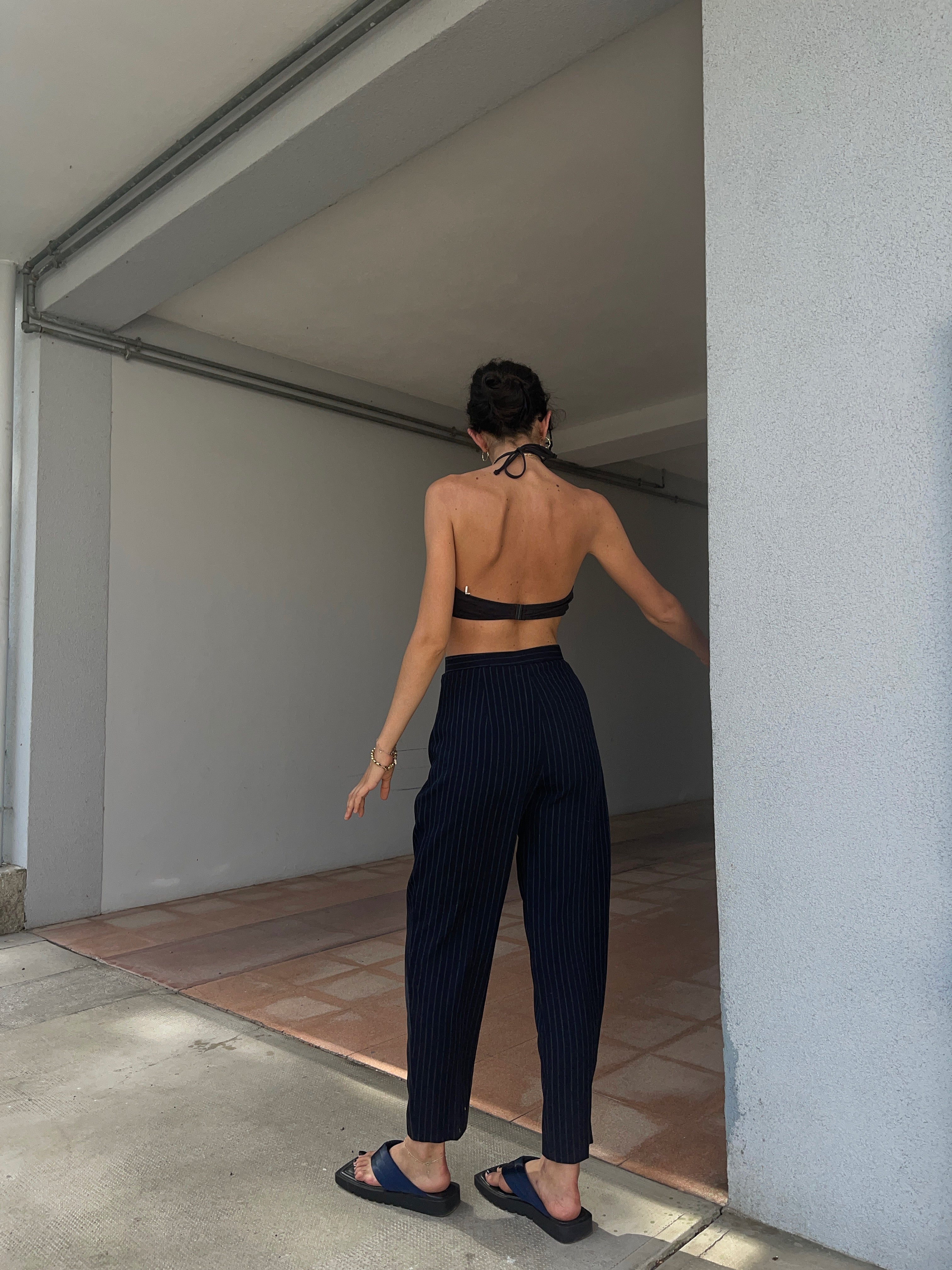 Gessato pants