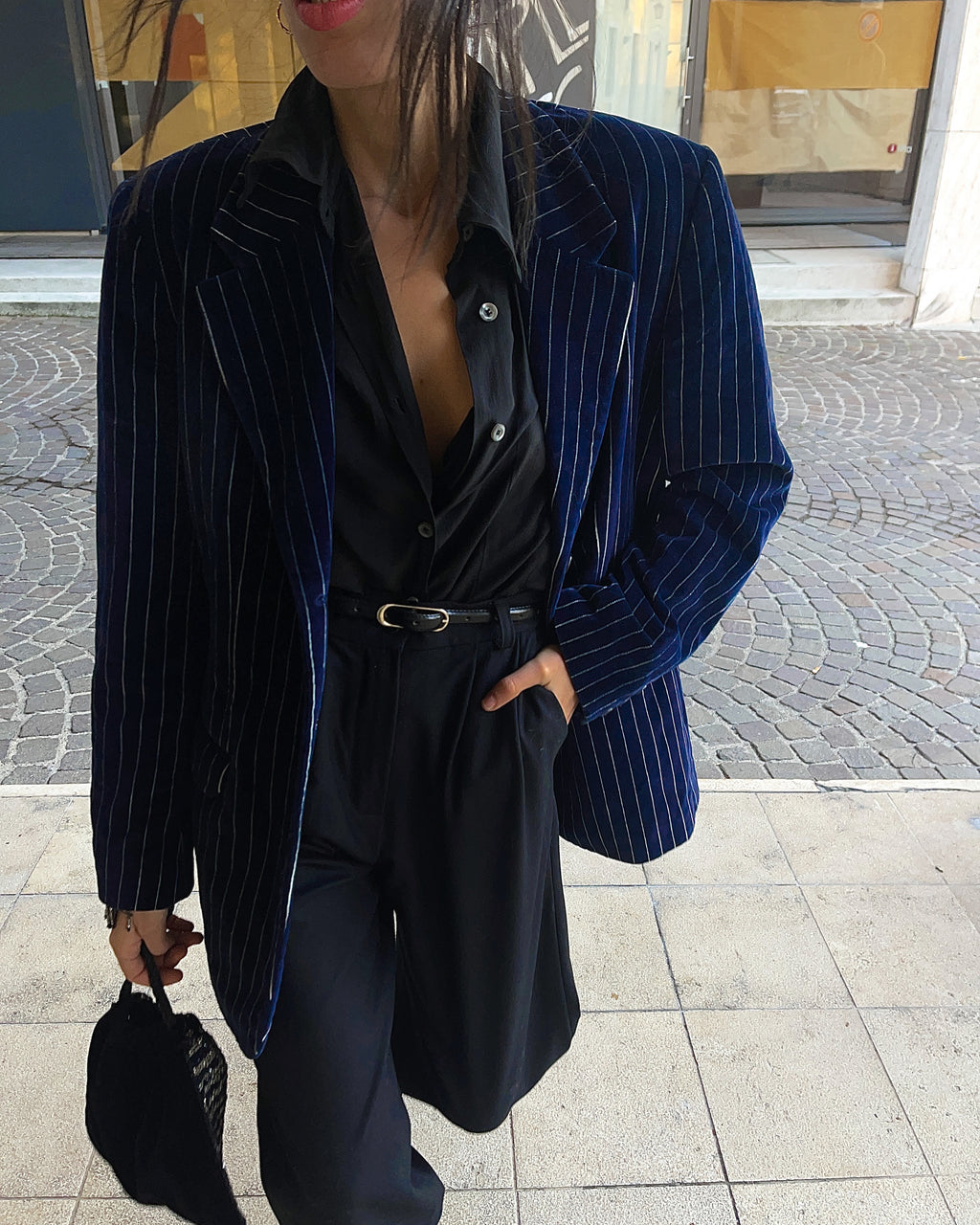 Velvet blue blazer