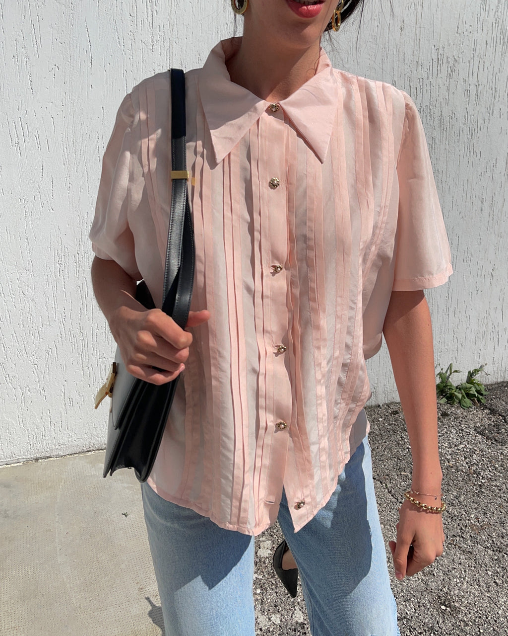 100% silk pink shirt