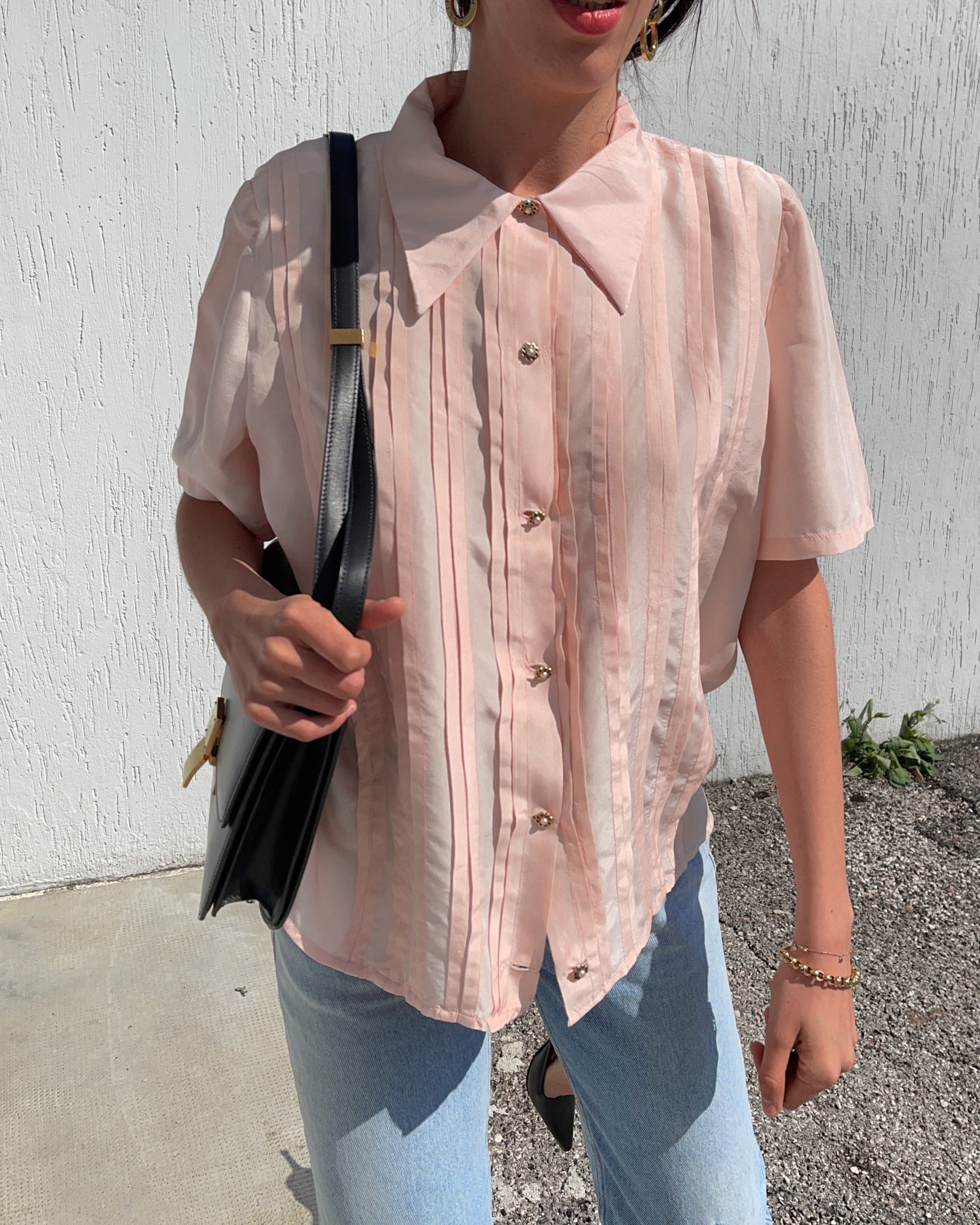 100% silk pink shirt