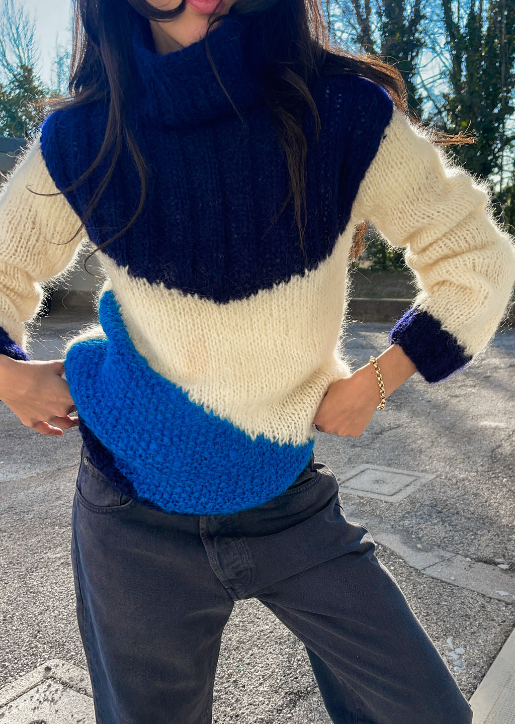Mohair BLUE wool jumper
