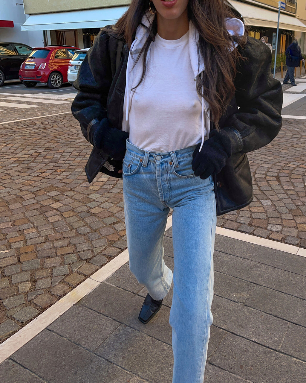 Black shearling jacket