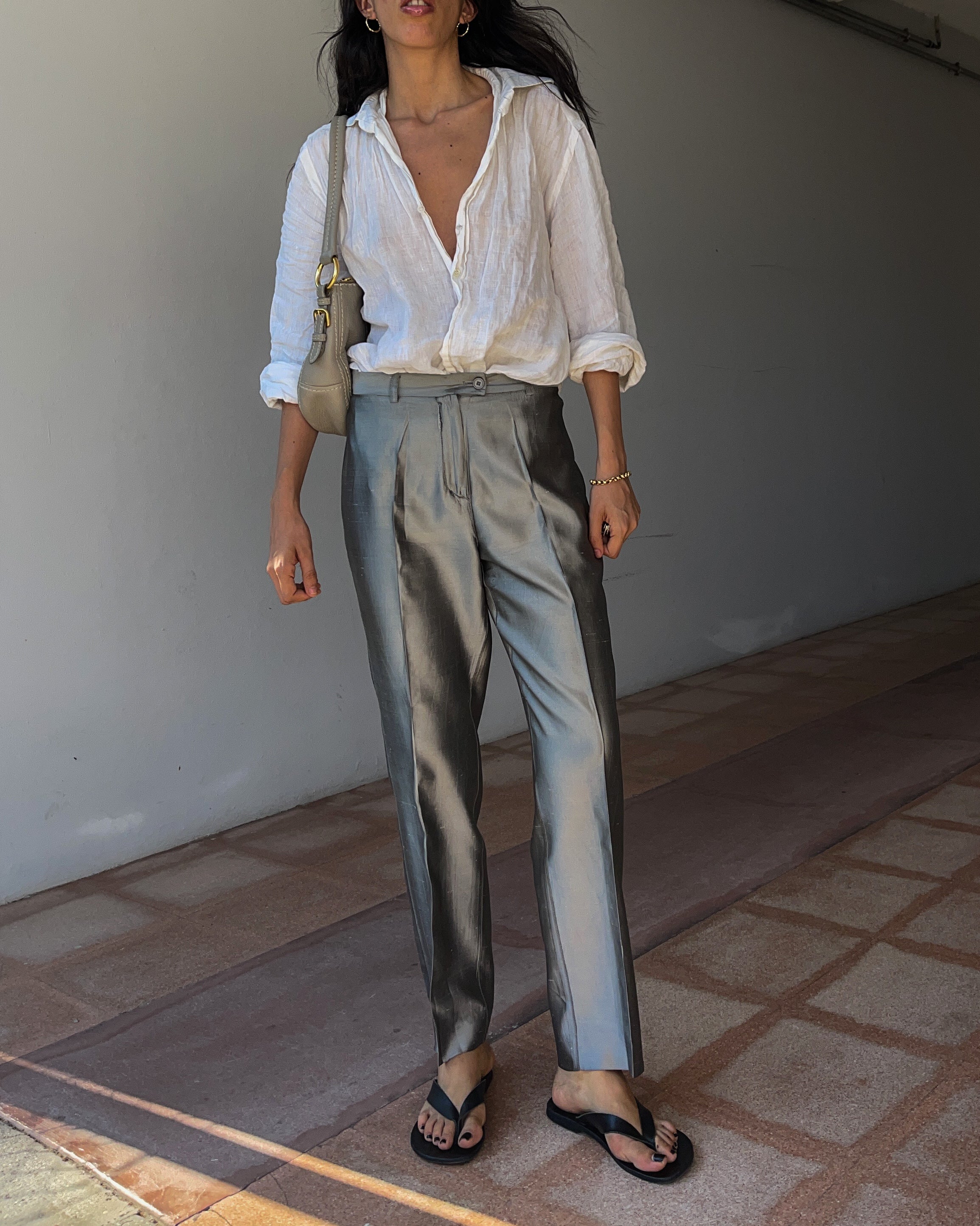 silk blend  trousers
