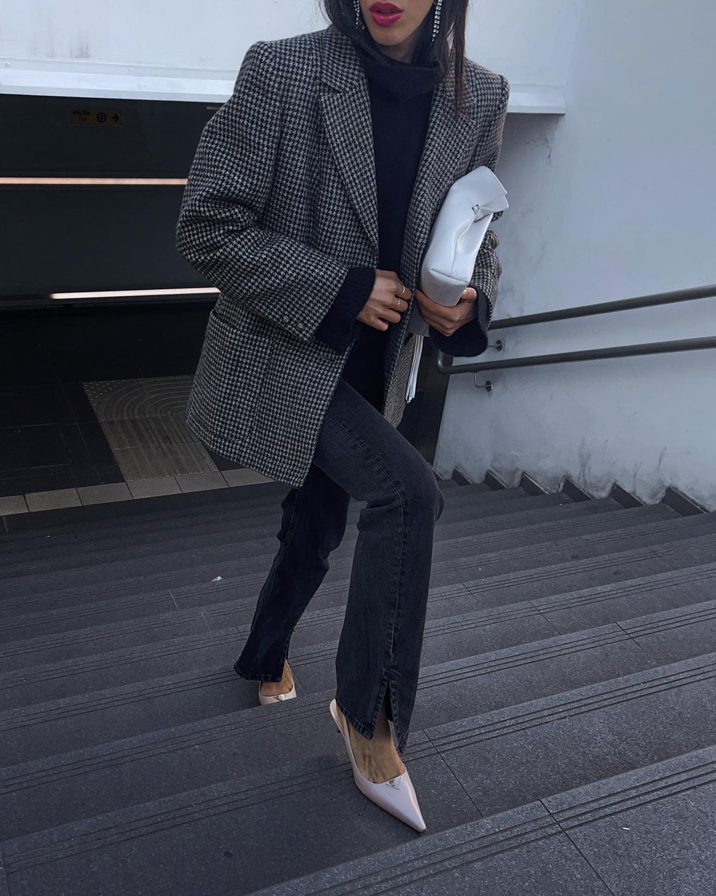 Pied de poule wool blazer