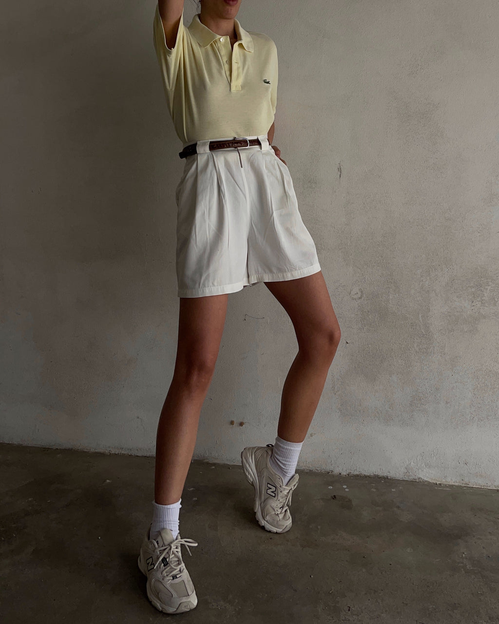 Pale yellow Polo Lacoste Vintage