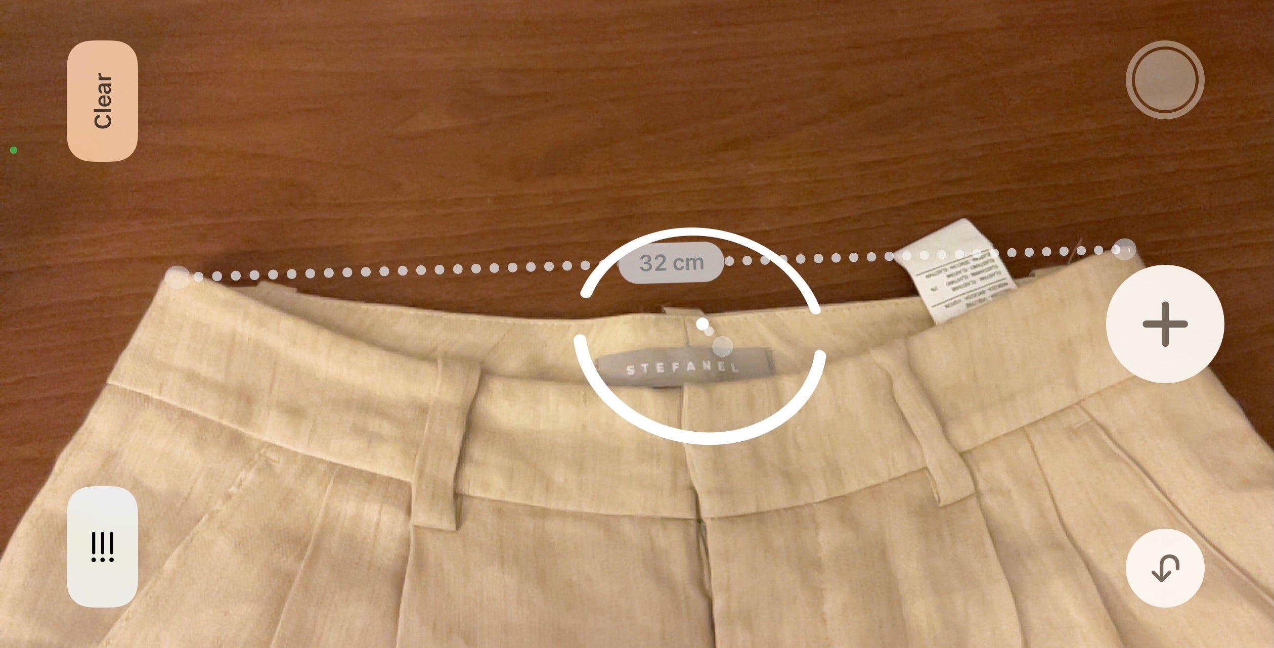 Beige linen blend pants