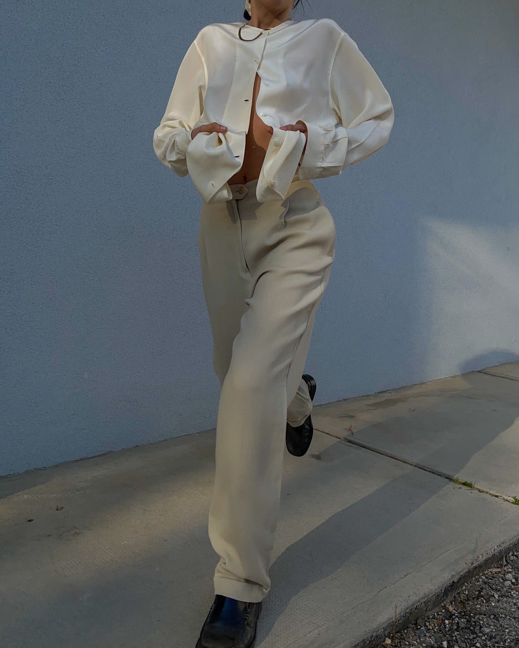 Camicia seta collo alla coreana