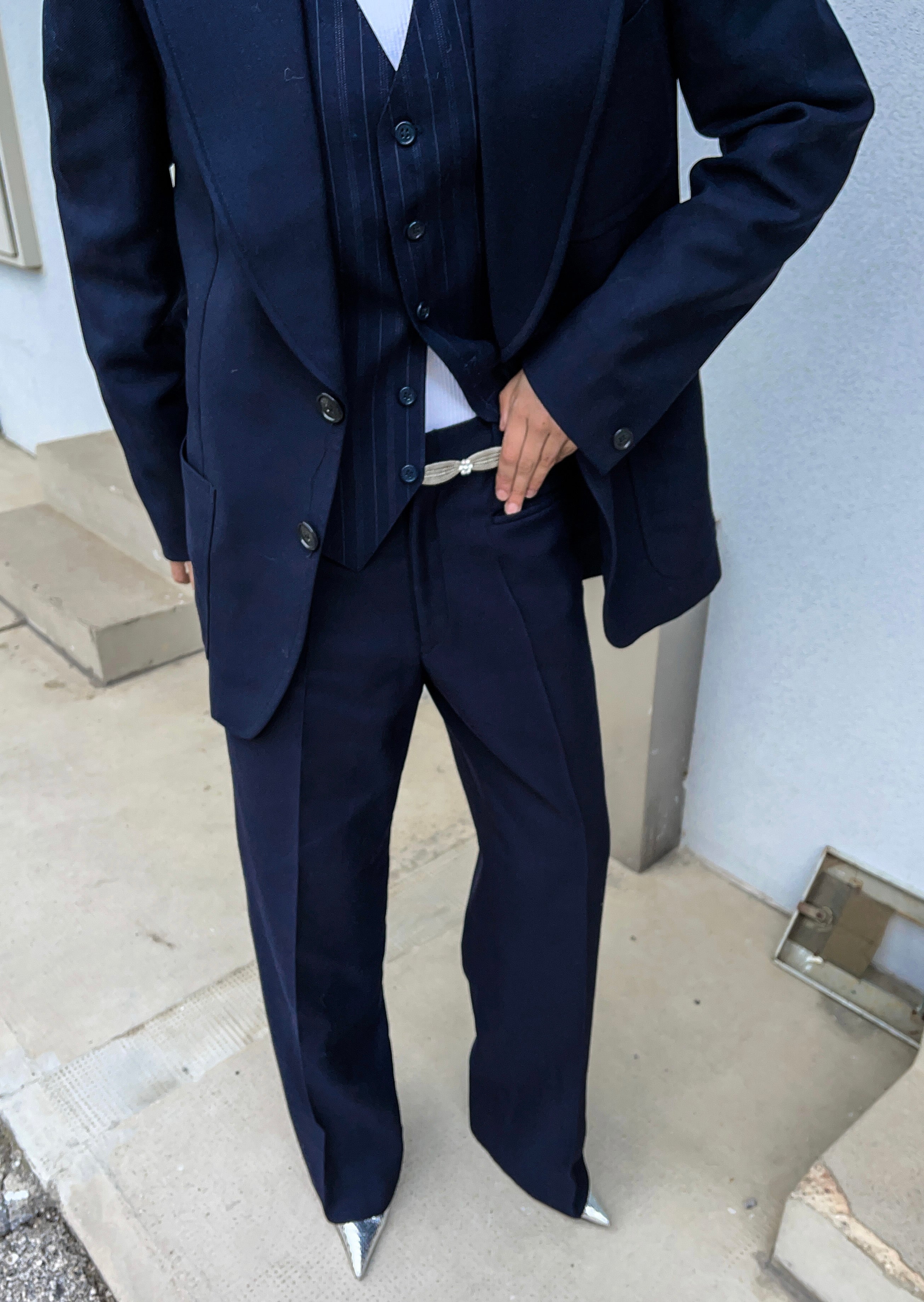 Blue wool suit
