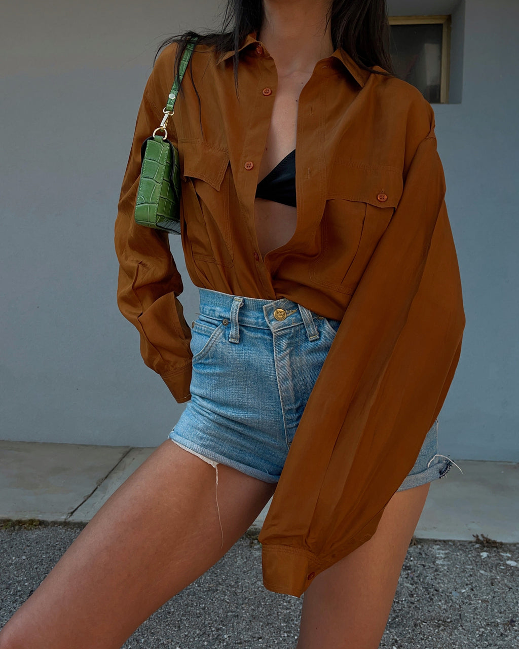 Camicia100% seta col terra *