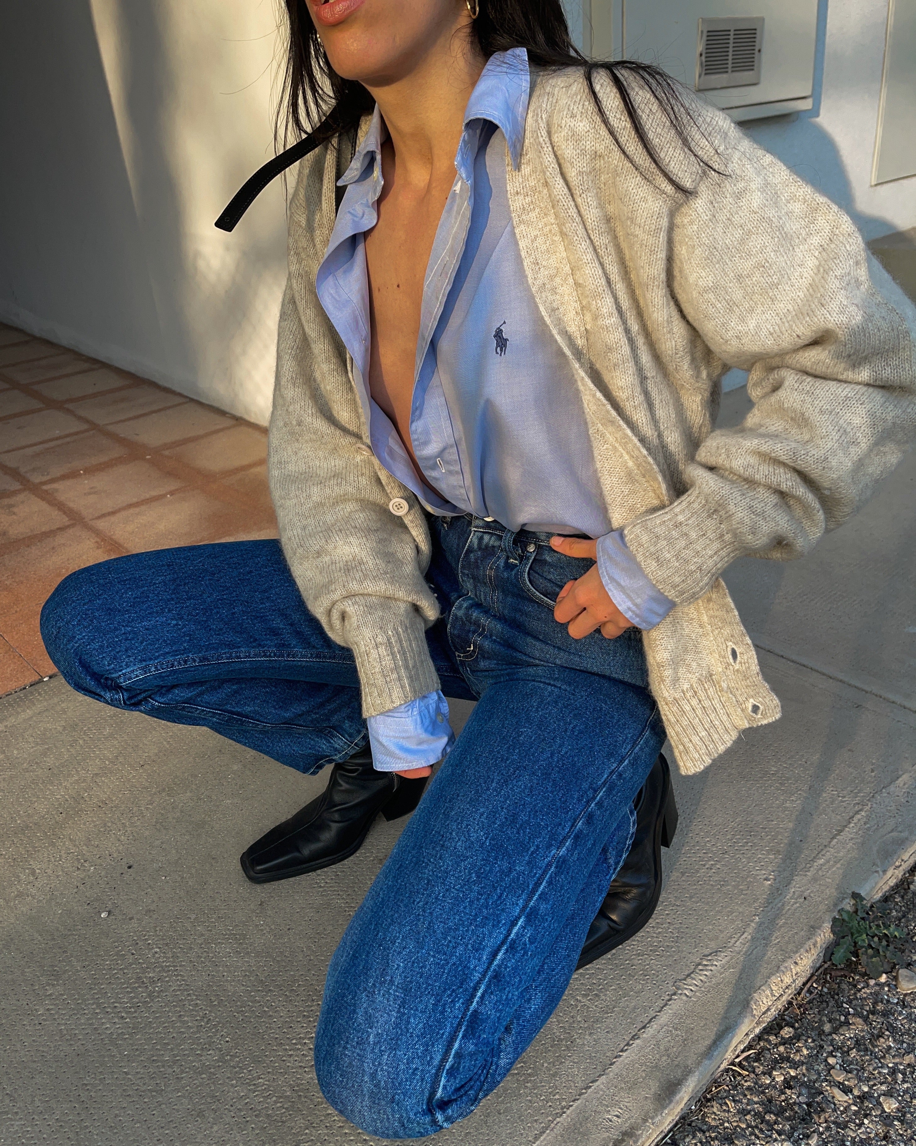 100% wool beige cardigan