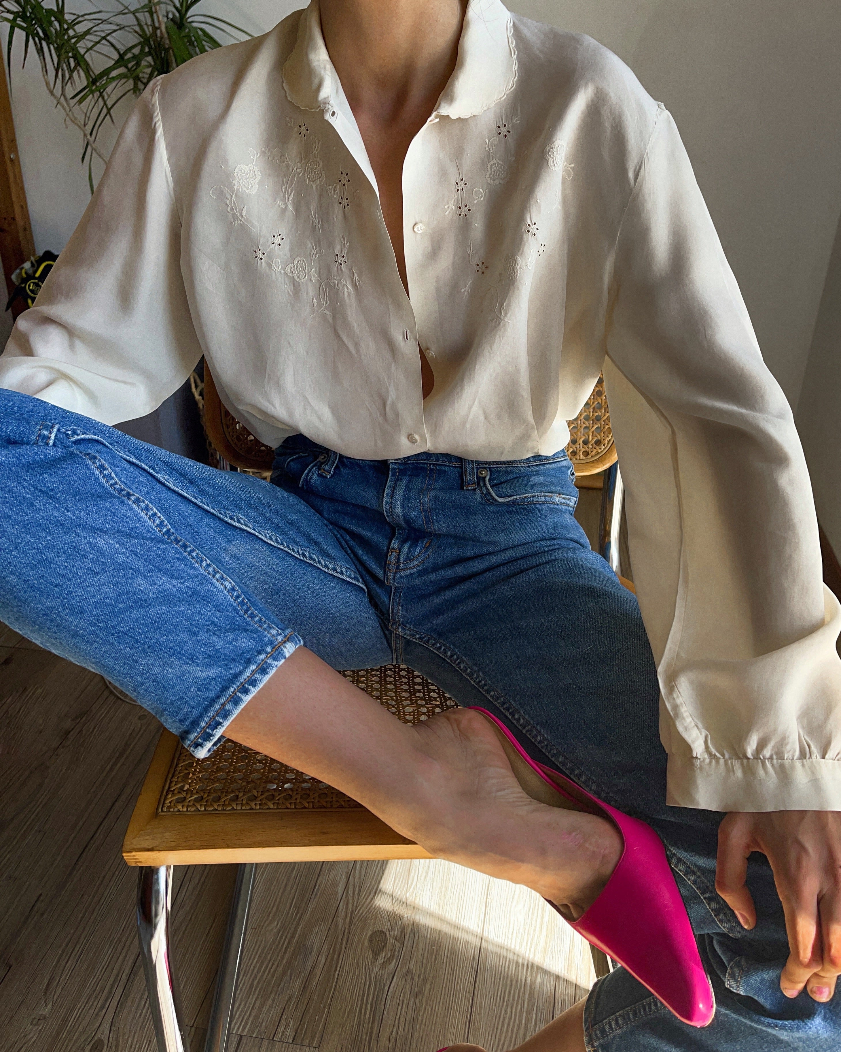 100 silk pinces button down shirt