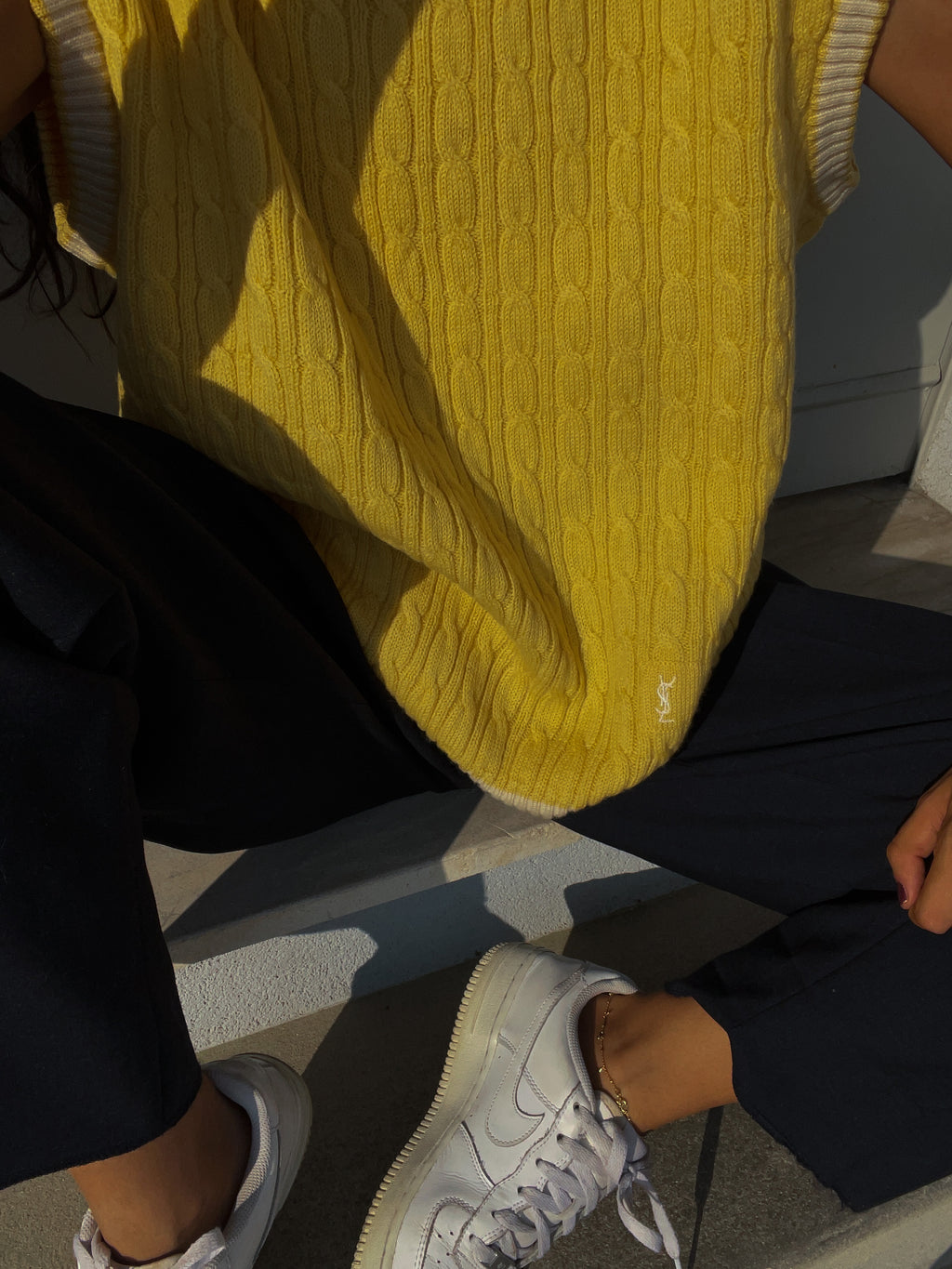 Ysl yellow wool vest