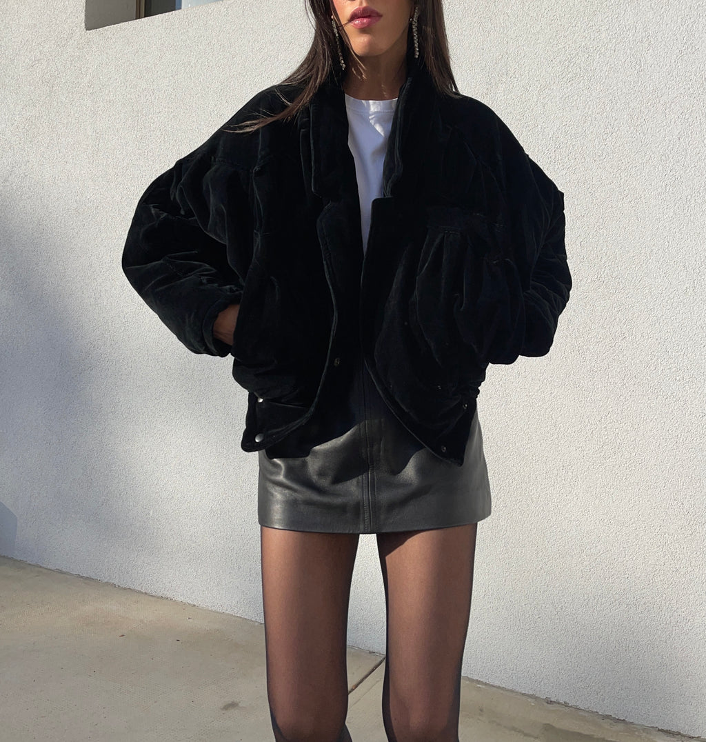 Velvet bomber jacket