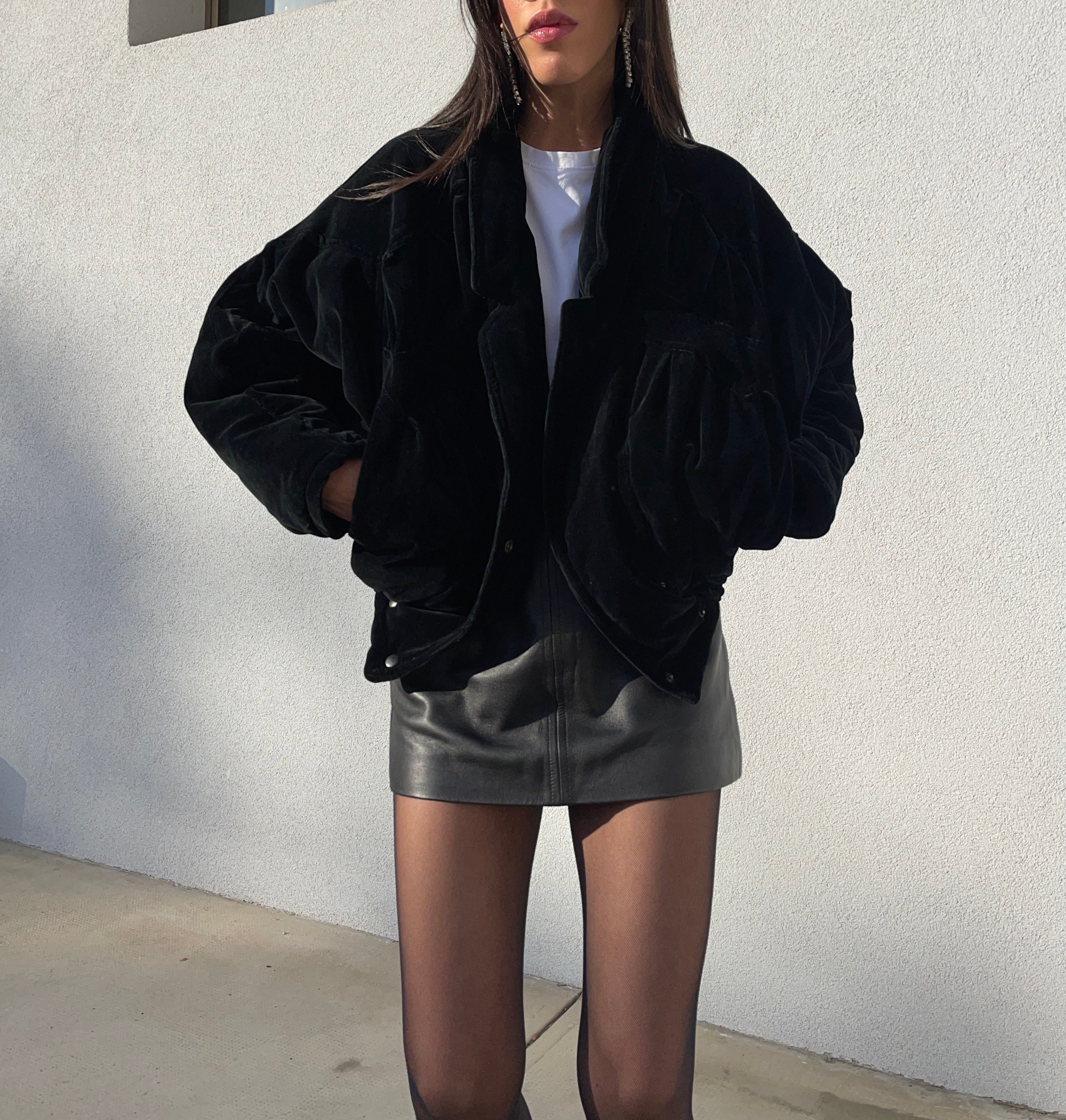Velvet bomber jacket