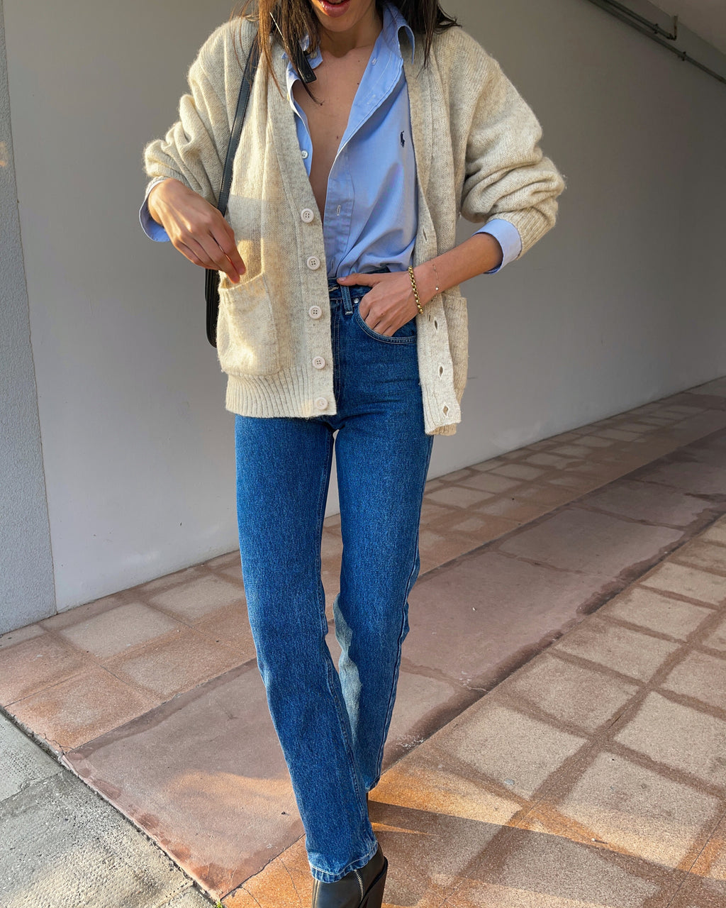 100% wool beige cardigan