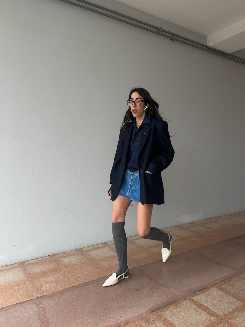 Blue wool blazer