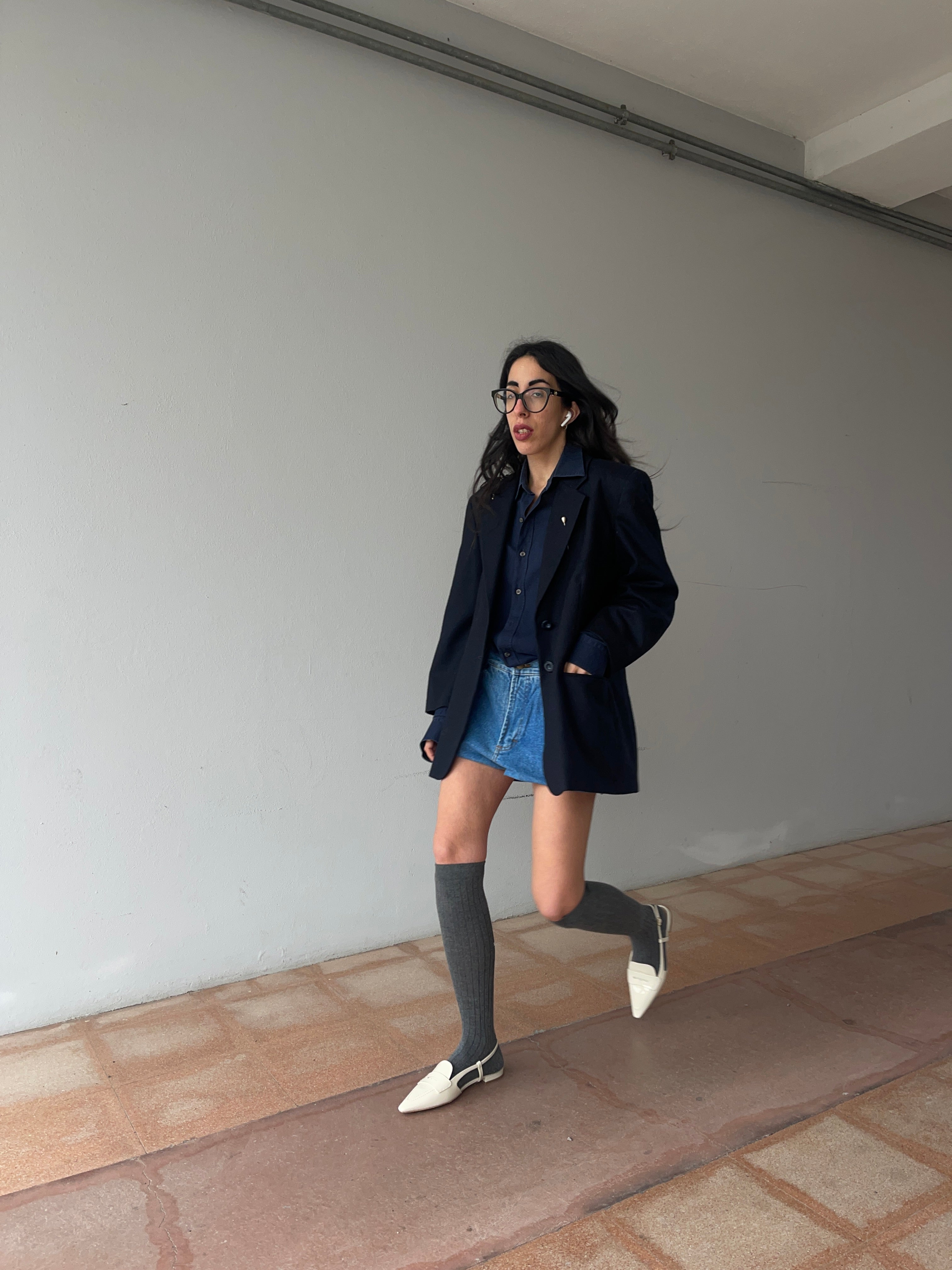 Blue wool blazer