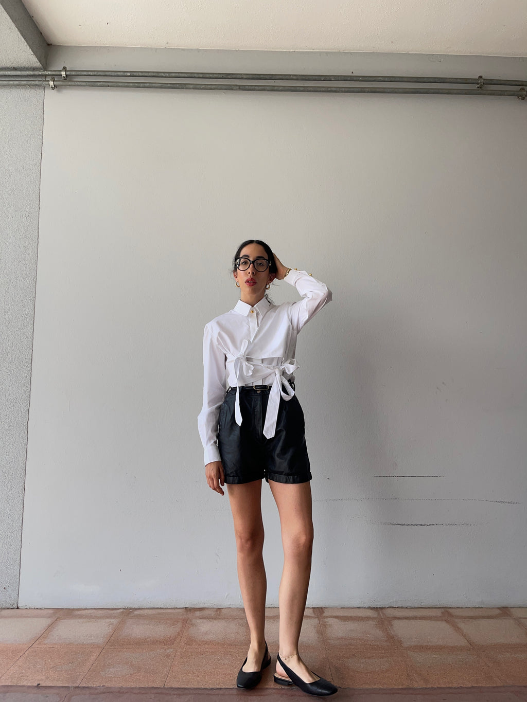 100 leather shorts