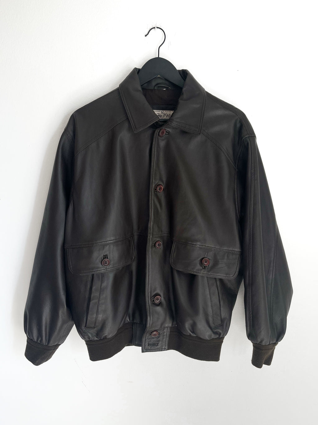 Real leather bomber jacket