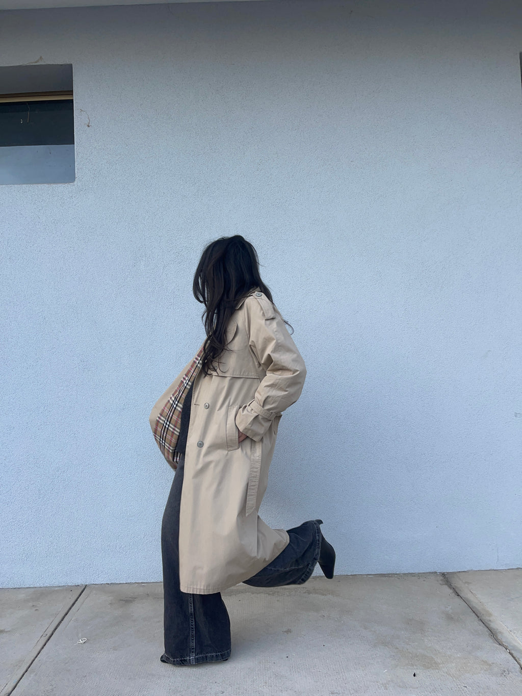 Check vintage trench