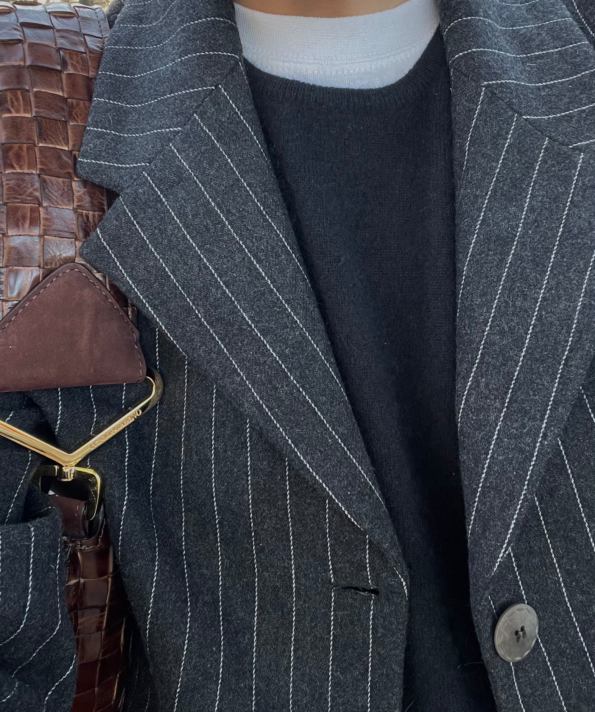 Gessato grey blazer