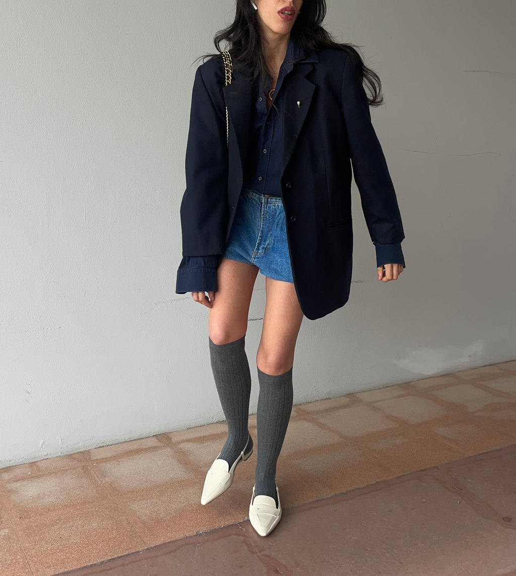Blue wool blazer