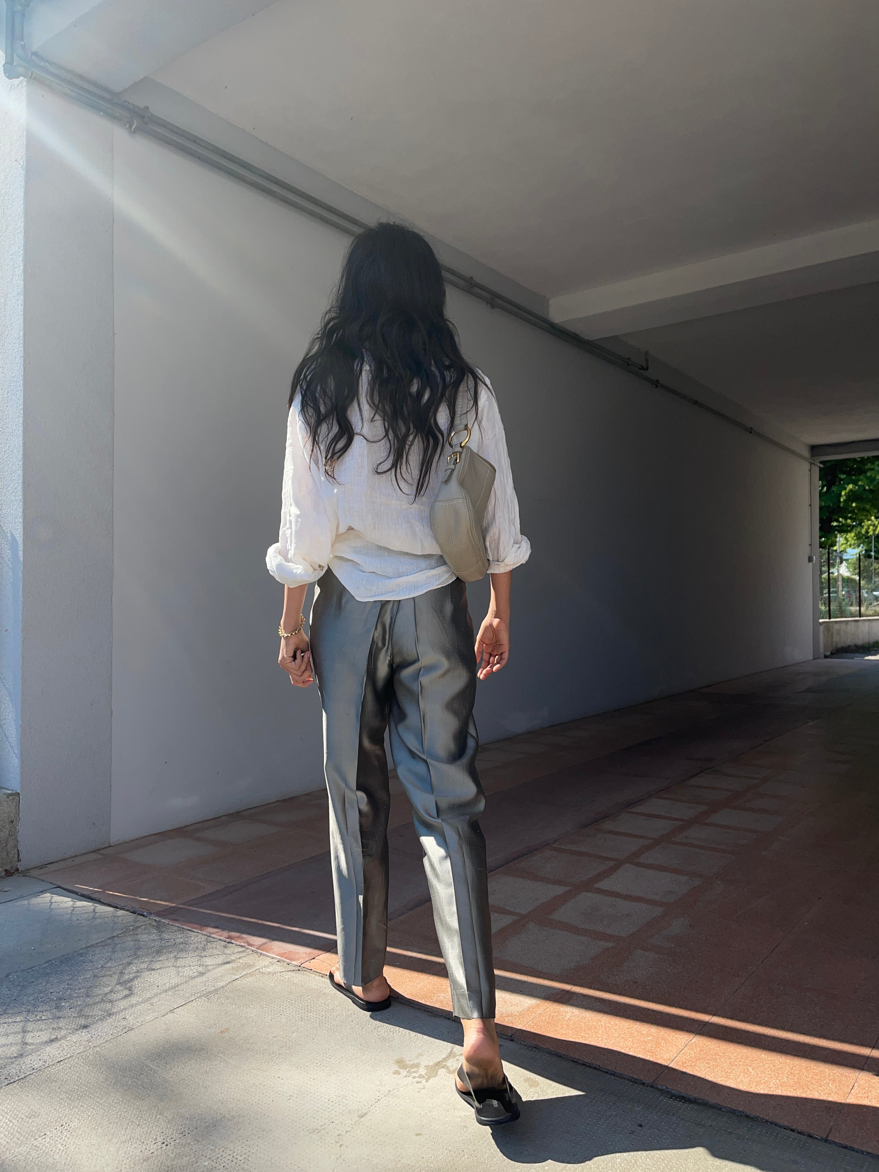 silk blend  trousers