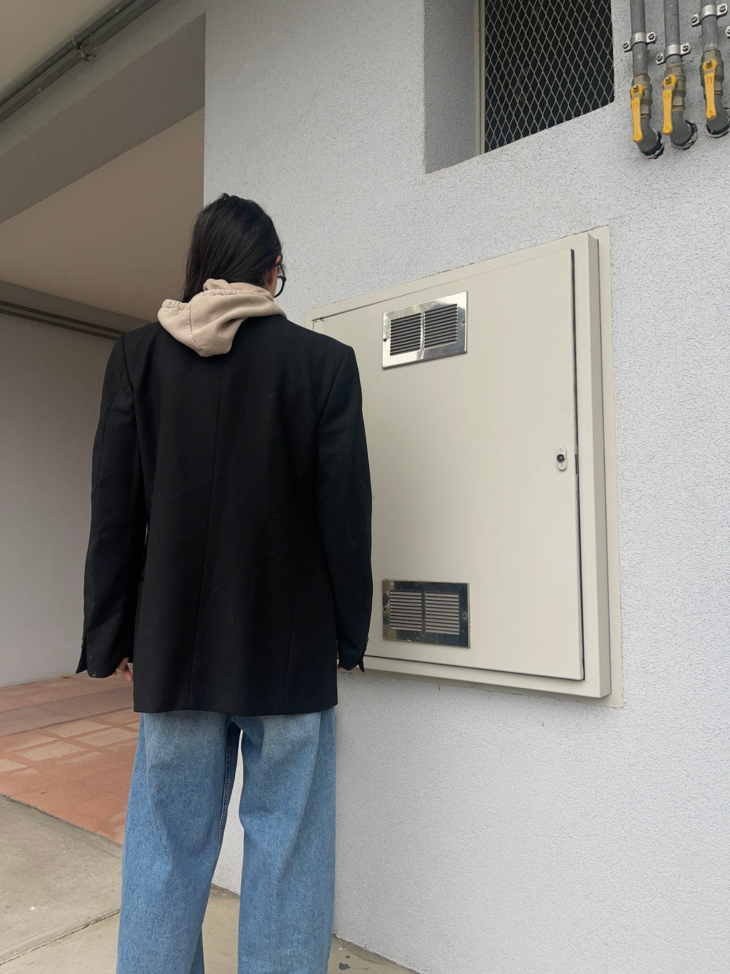 100 wool black blazer