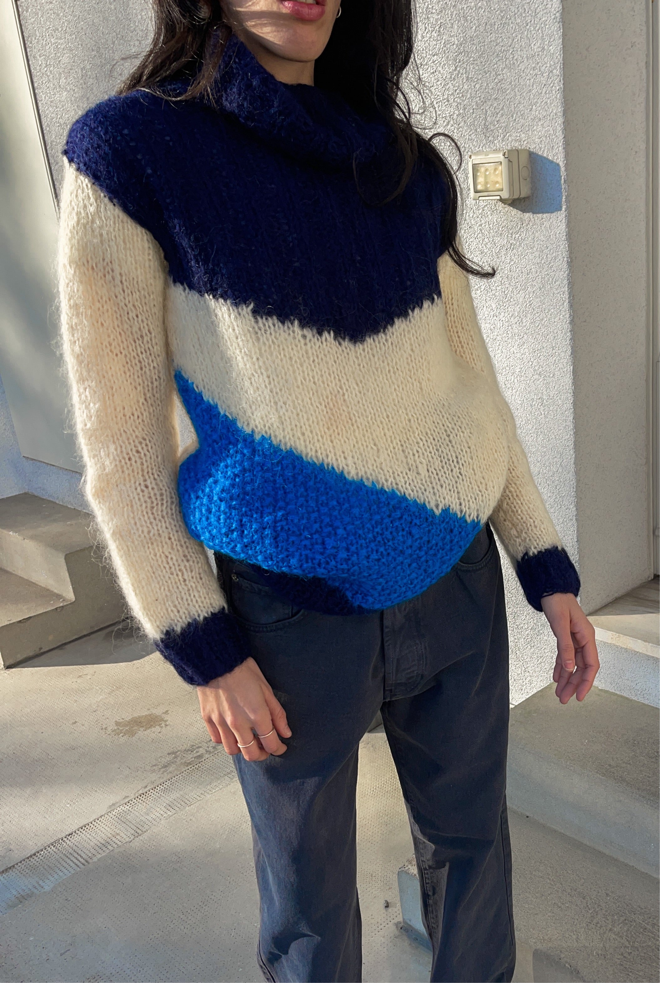 Mohair BLUE wool jumper