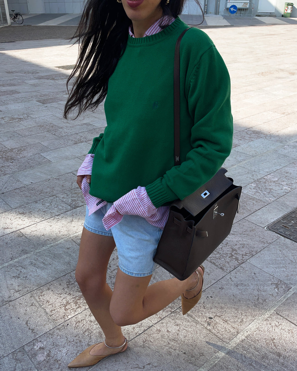 Green cotton jumper