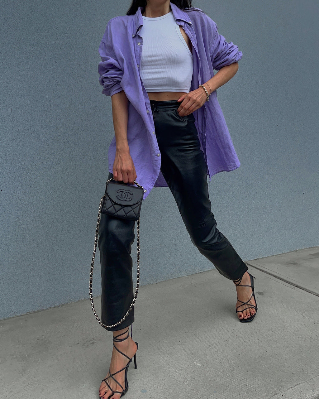 100% linen lilac shirt