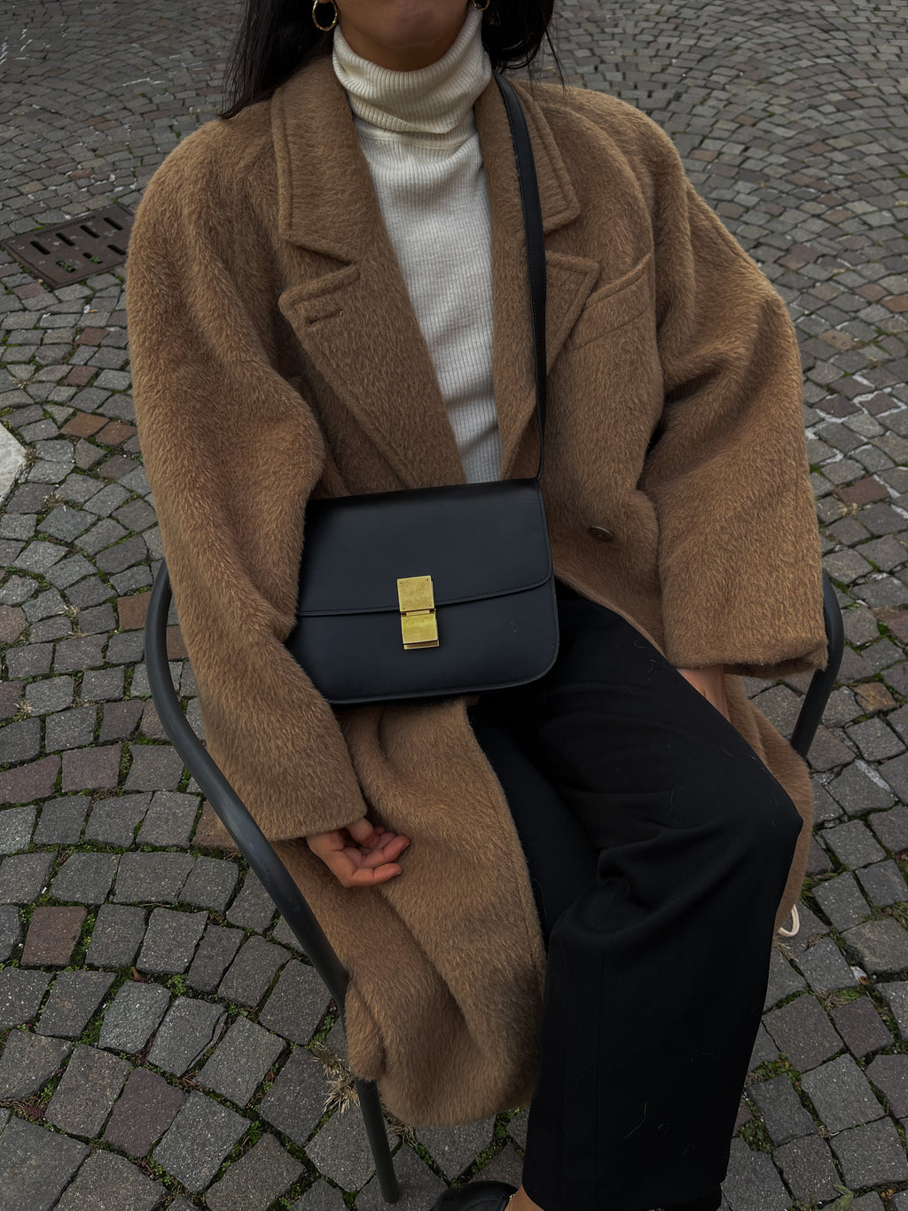 Camel furry coat