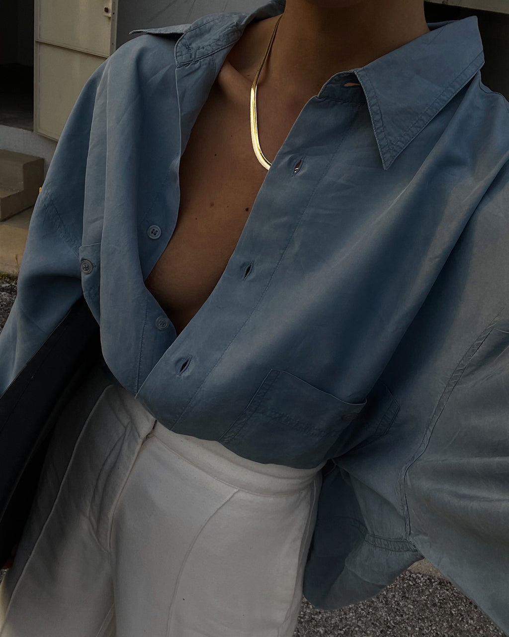 100% silk ceruleo shirt