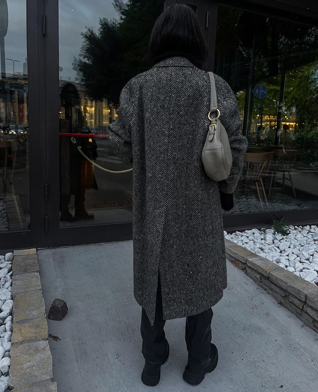 Cappotto spigato lana