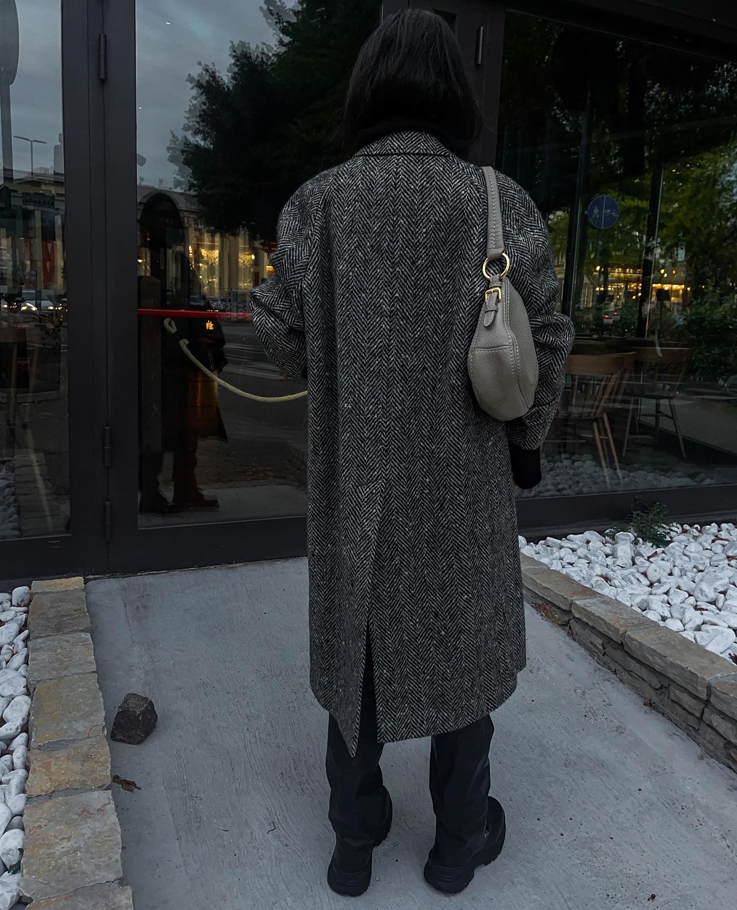 Cappotto spigato lana