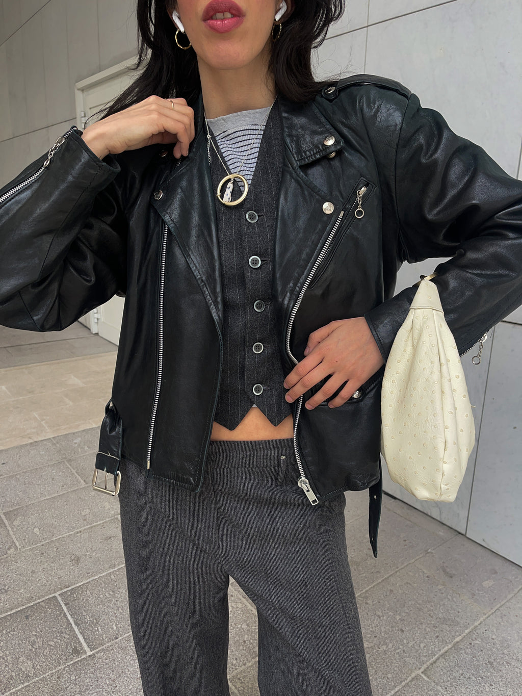 Chiodo vintage pelle