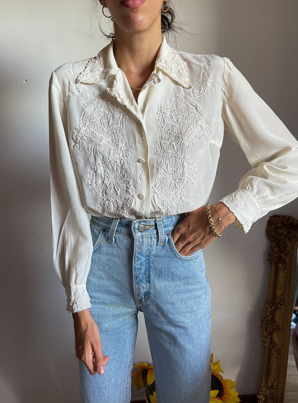 100 silk embroided handmade