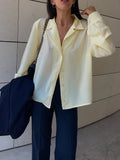 100% silk pale yellow shirt
