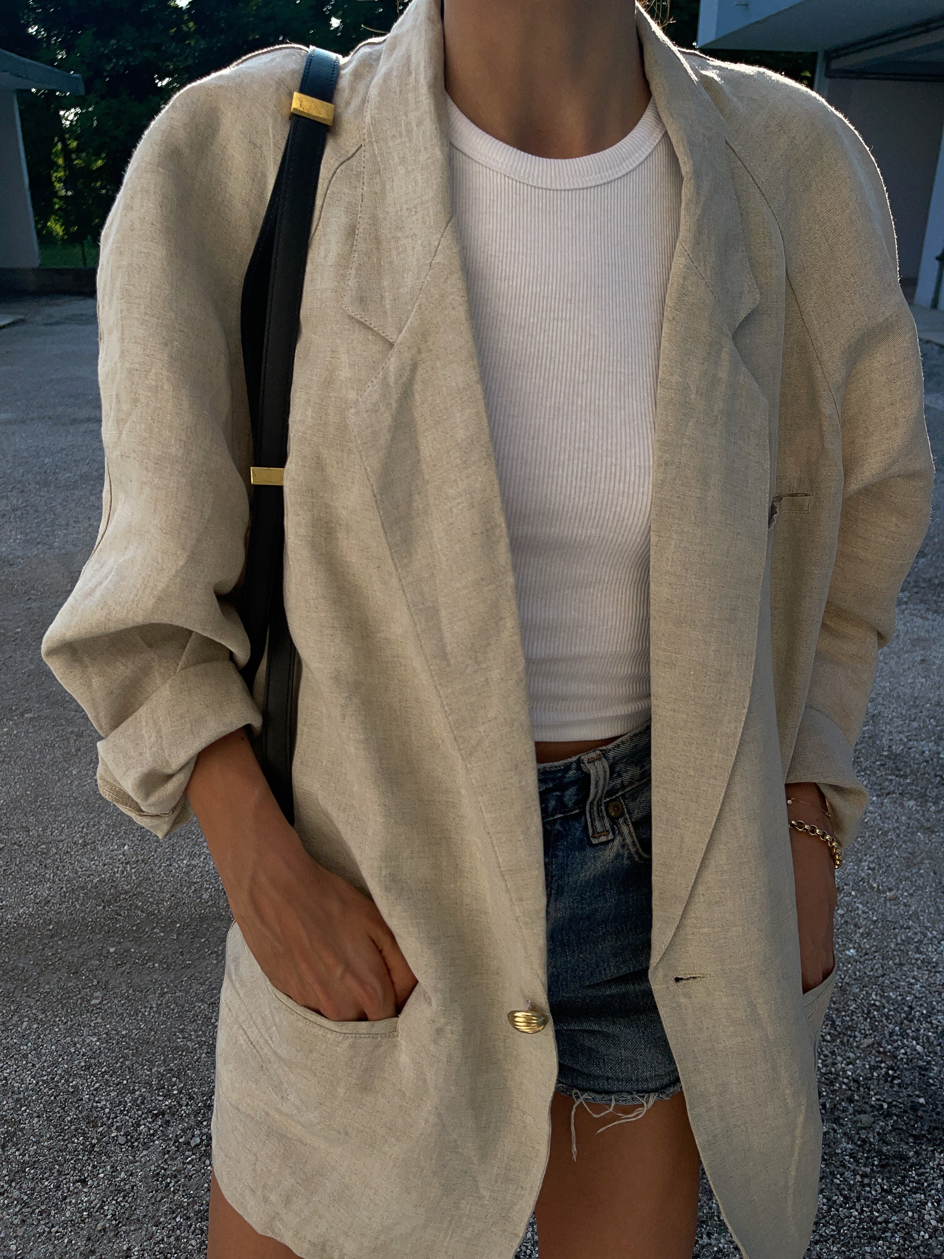 Oversize linen blazer