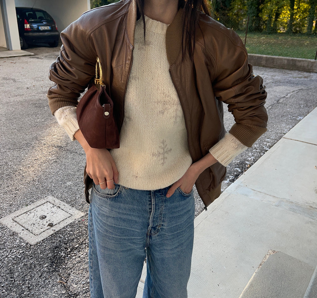 Nocciola Nappa bomber